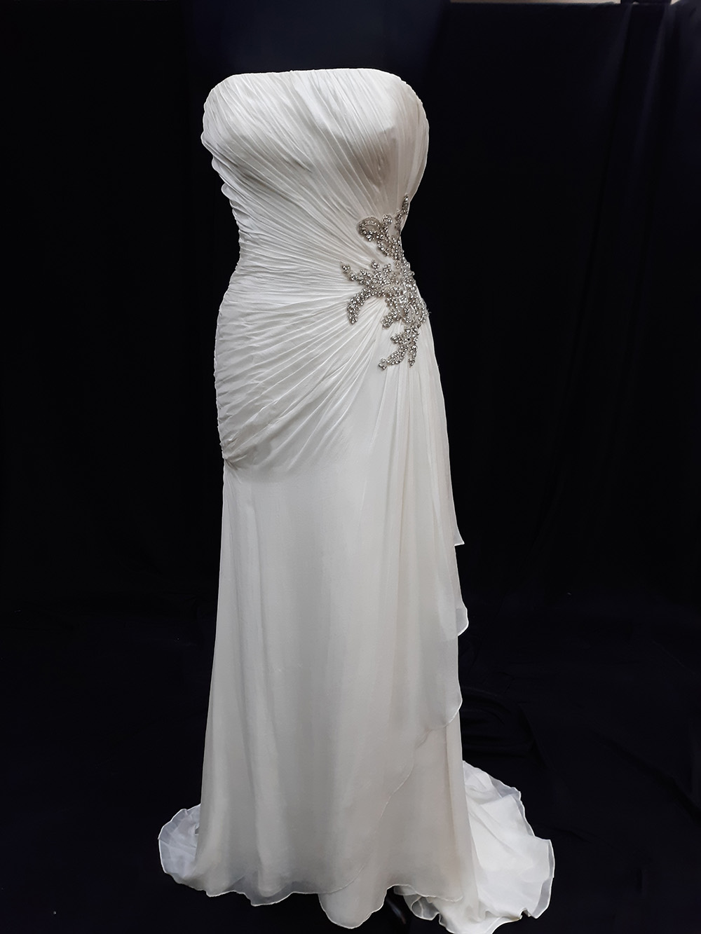 strapless column wedding dress
